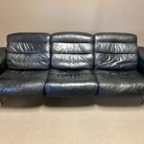3-seater leather and chrome sofa design 1960.