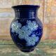 Antique Betschdorf stoneware vase Alsace stork decoration