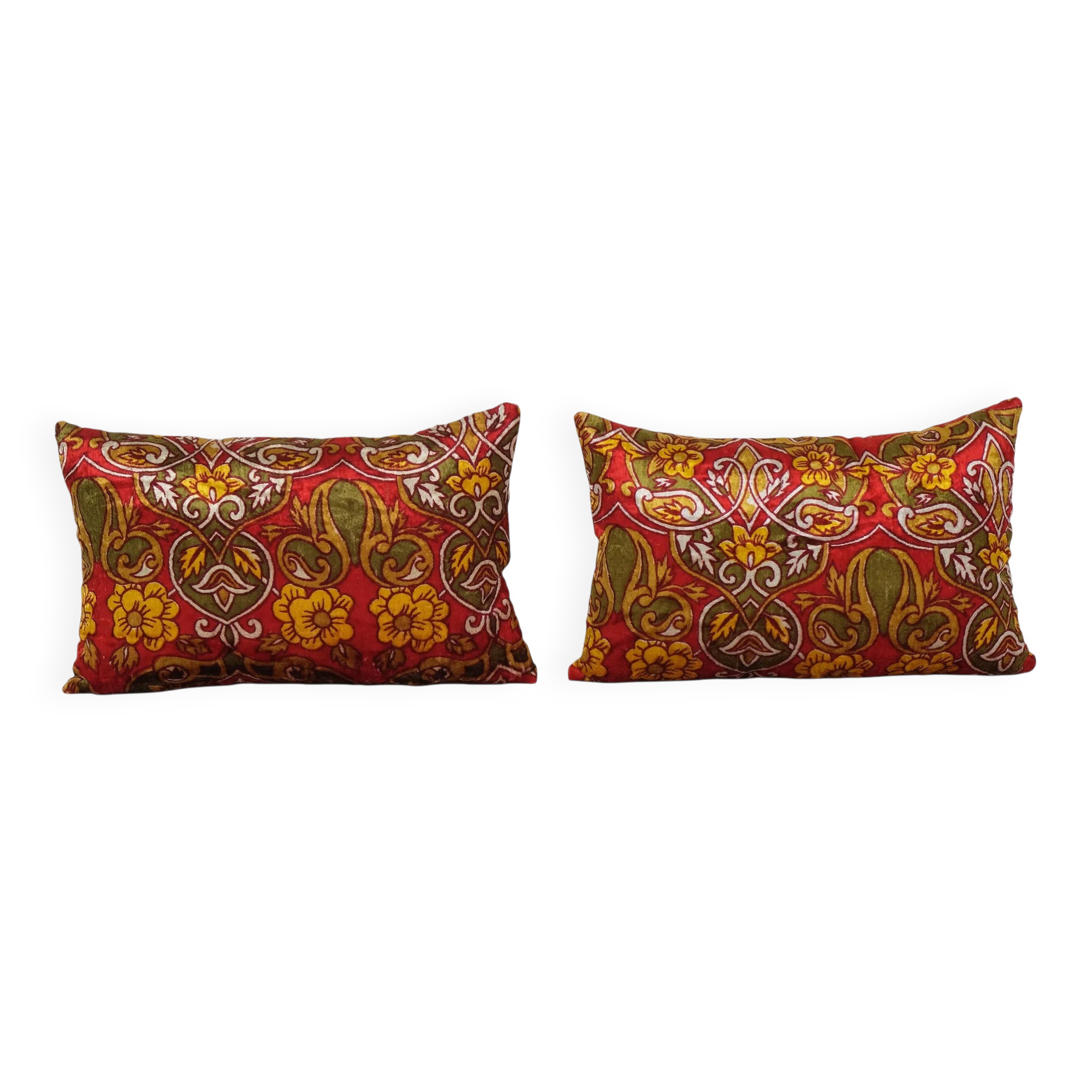 Set of 2 vintage velvet cushion covers 36x56 cm