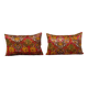 Set of 2 vintage velvet cushion covers 36x56 cm