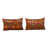 Set of 2 vintage velvet cushion covers 36x56 cm