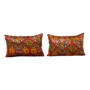 Lot de 2 housses de coussin velours vintage 36x56 cm