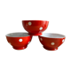 3 porcelain bowls Longchamp red pea white