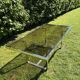 Vintage design dining table in smoked glass & chrome metal
