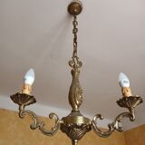 Three-branch bronze chandelier