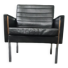 Vintage black leather arm chair by Stoll Geroflex