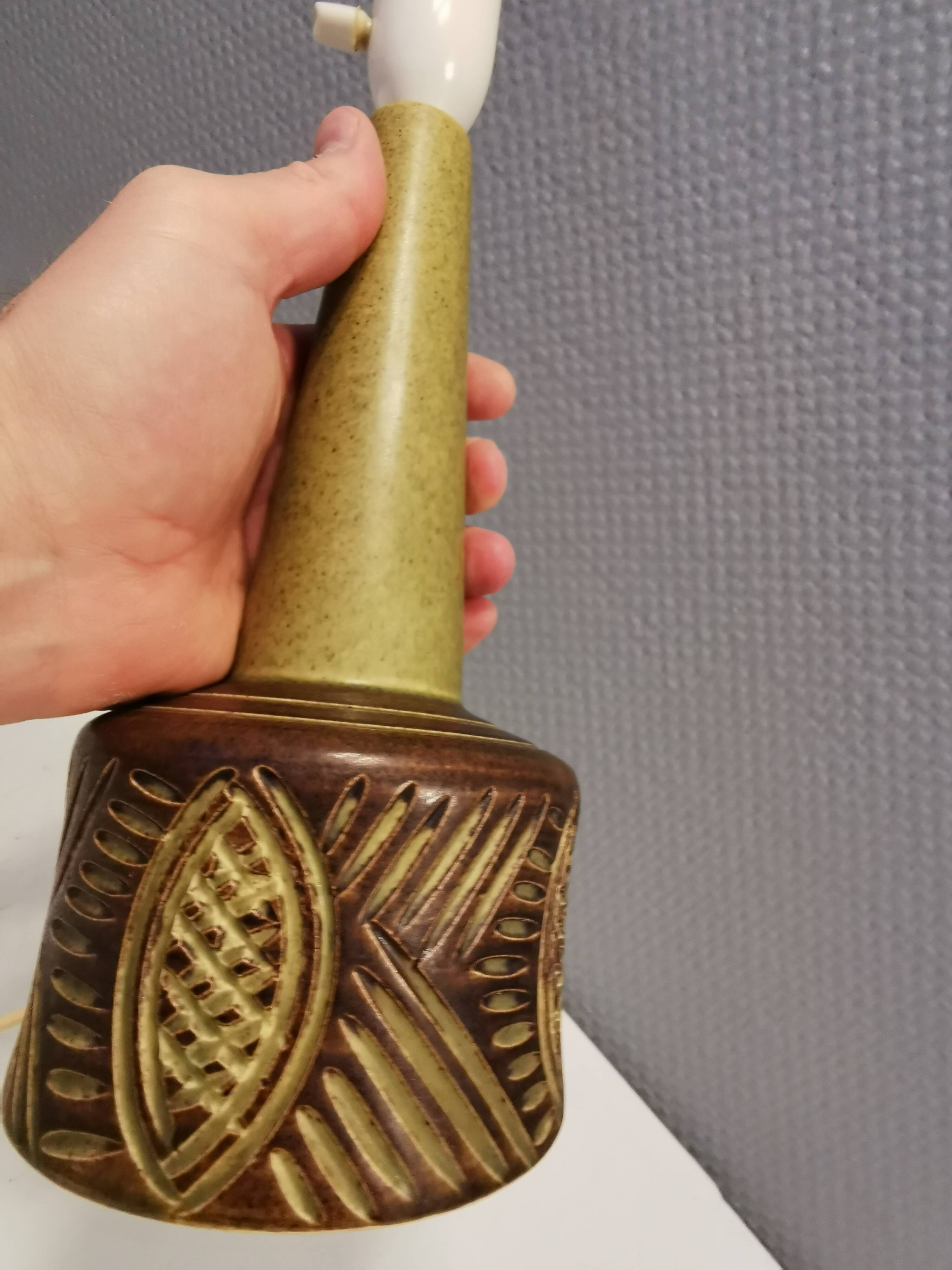 Table lamp from P.M ceramics, Denmark 1970s.