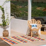 Recycled cotton handmade rug - Reversible - Multicolor
