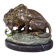 Antique Cold-Painted Bronze Lion Fighting a Snake, After Antoine-Louis Barye