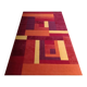 1970s Stunning Geometric Space Age Rug in Wool. Made in Italy