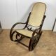 Rocking Chair in wood and canework, vintage 1970s