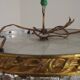 French Mid-Century Bronze and Crystal Bag Light – Flush Mount 5202