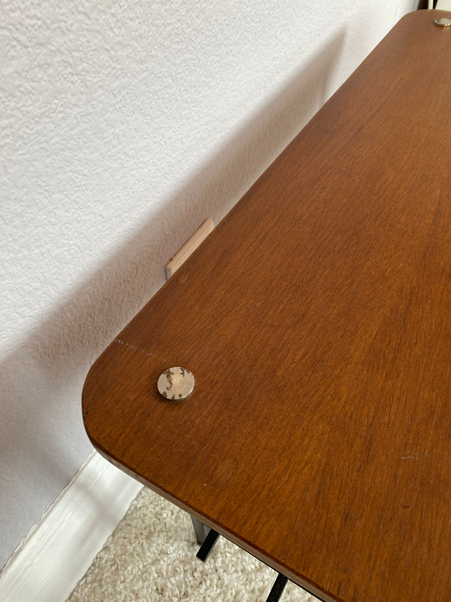 Vintage 50s design wood and metal coffee table