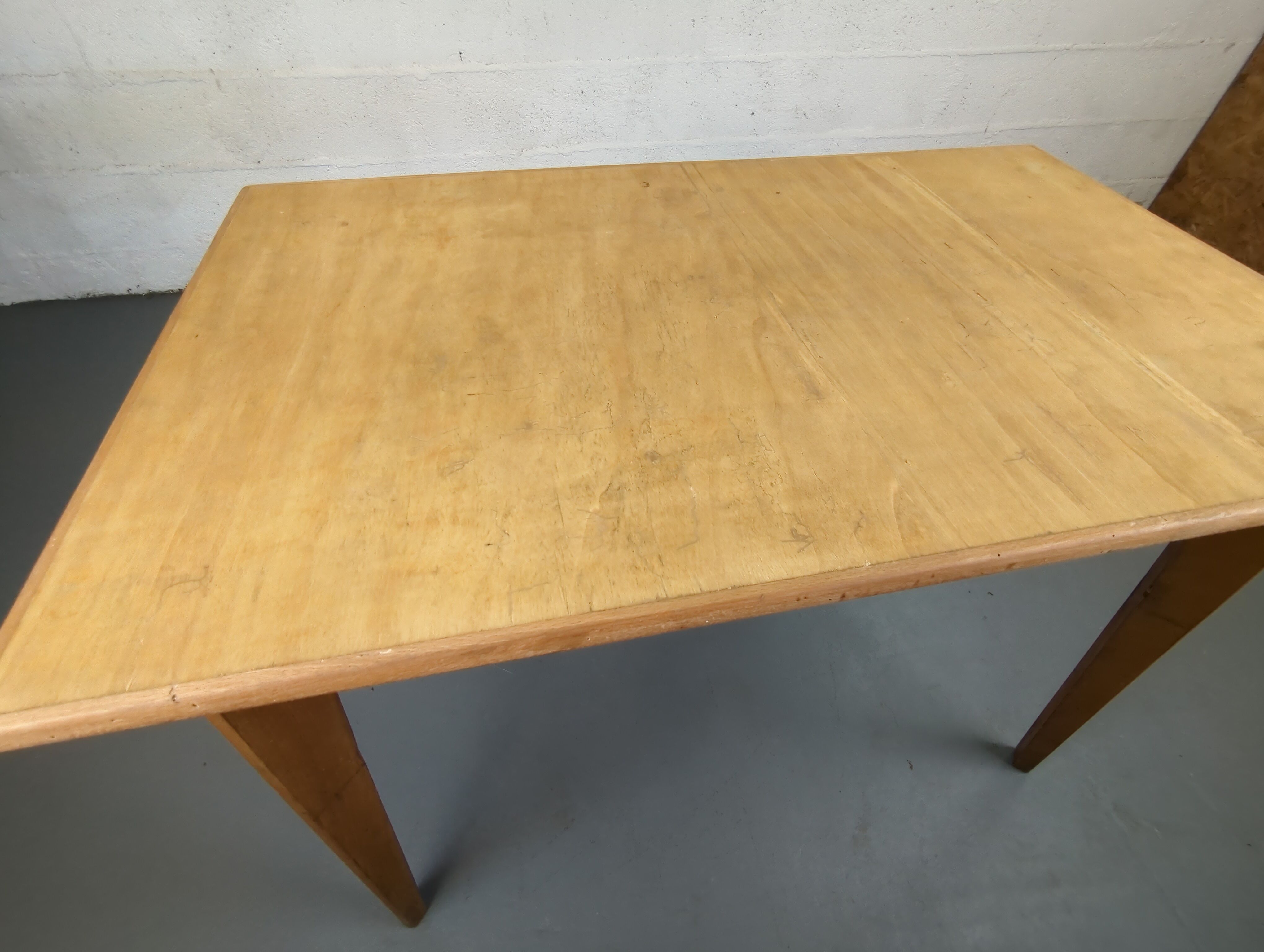 Vintage bistro table rectangular compass feet