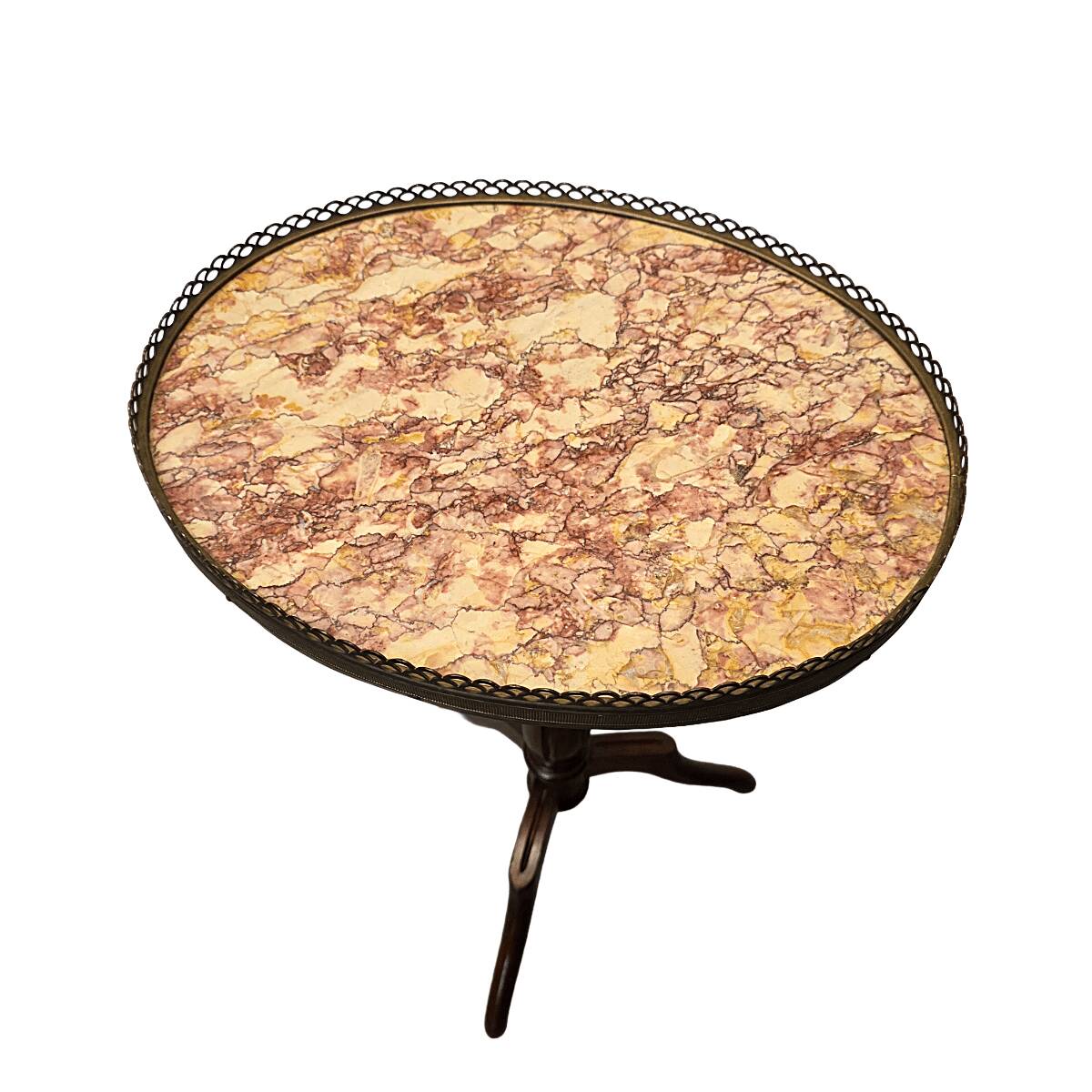 Table d'appoint de style classique français avec plateau en marbre, années 1960/70.
