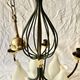 Vintage chandelier in black metal and brass - 6 branches