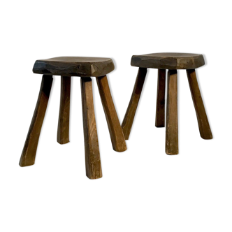 Pair of stools wooden 1950