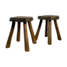 Pair of stools wooden 1950