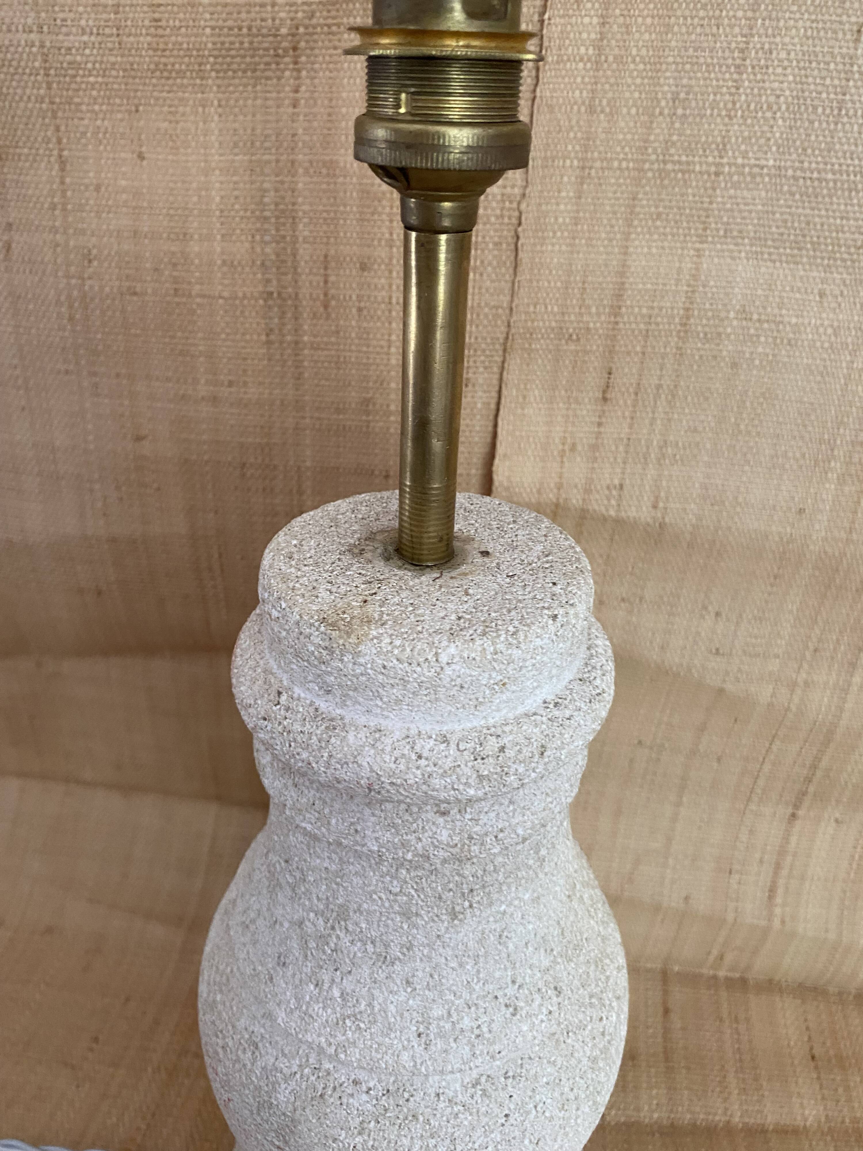 Stone lamp, fabric cable 2M, cotton shade