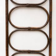 Set of two vintage coat racks in bamboo and rattan