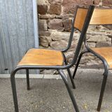 set of 4 industrial school chairs vintage school communities French School chairs Mullca