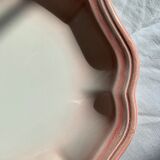 Large pink dish in Salins porcelain (identical oyster plates)