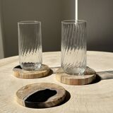 Set of 3 fossilized wood coasters (clear)