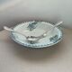 Old hollow dish, Ironstone, green floral decoration, 28 cm.