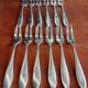 12 silver-plated metal condiment forks for shellfish by Christofle, Albi model.