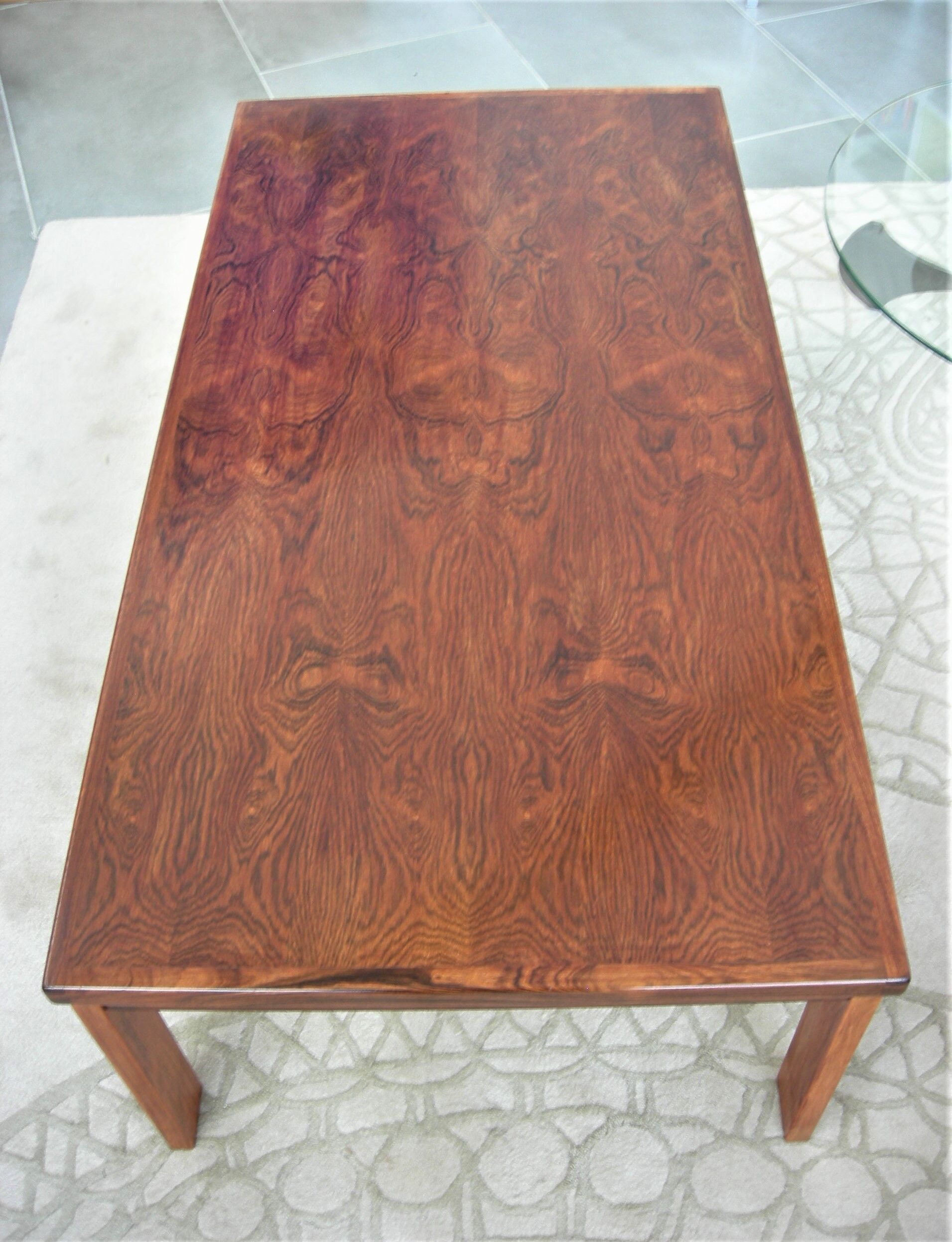 Scandinavian coffee table in Rio rosewood stamped Trioh