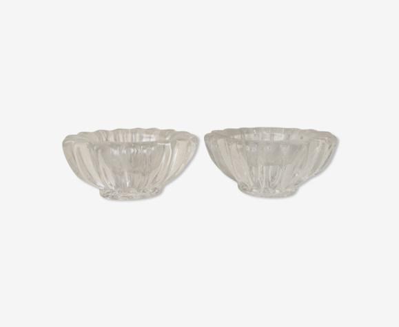 Paire de salerons en cristal taillé