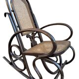Set of 2 thonet style cane rocking chairs