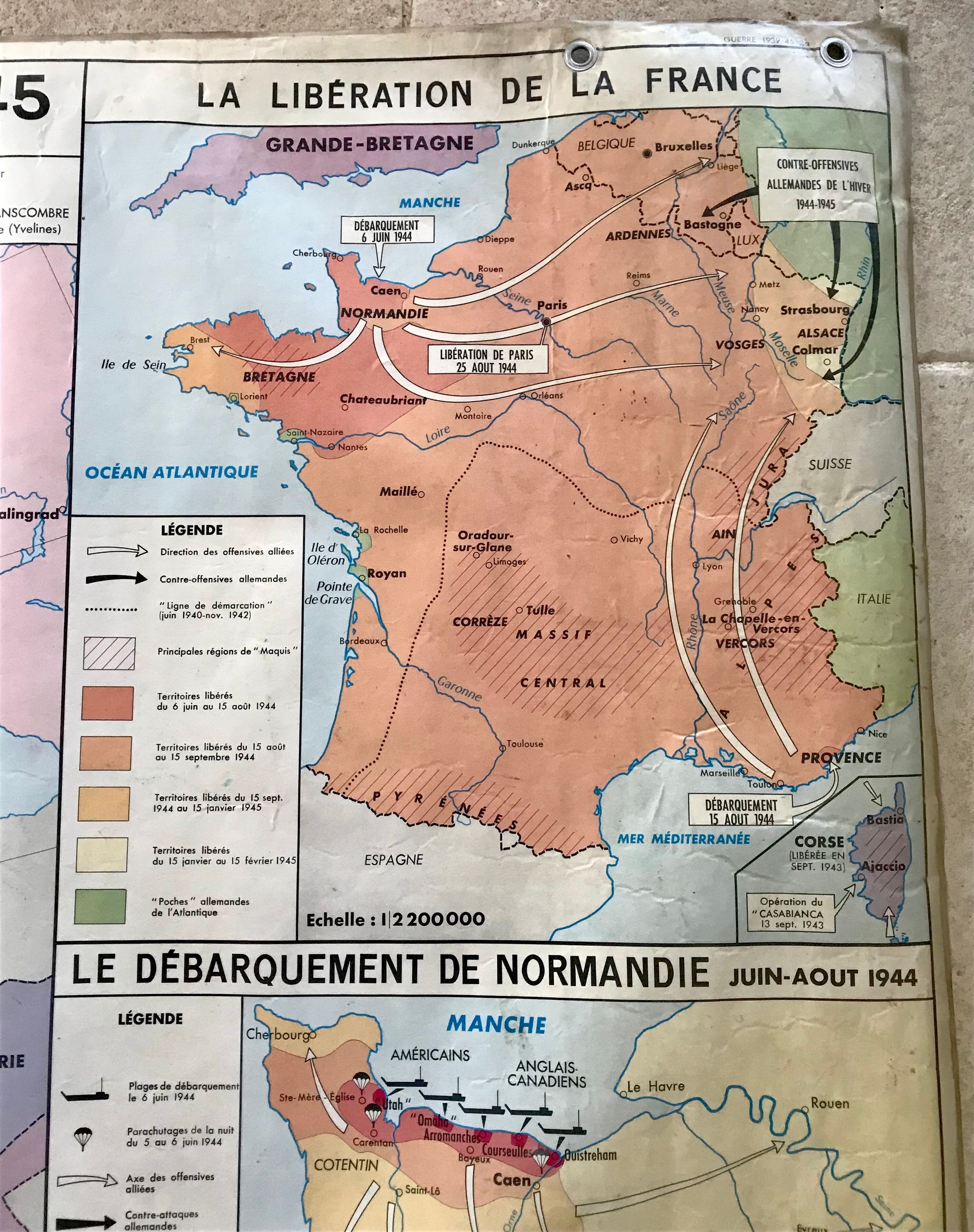 School poster School Map War 1939 1945