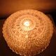 Vintage round ceiling light in bubbled glass, 1970s.
