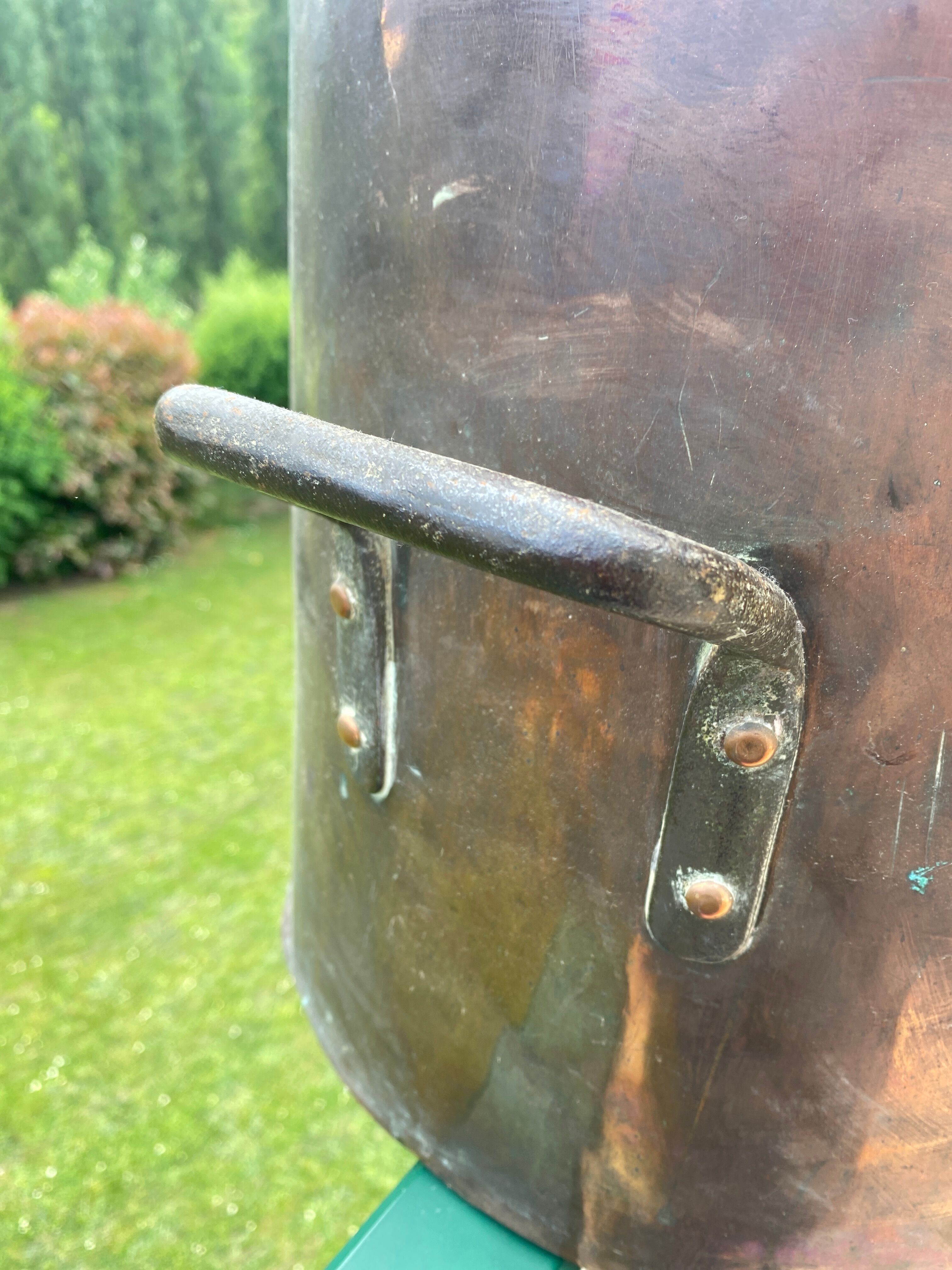 Large copper cauldron 19th