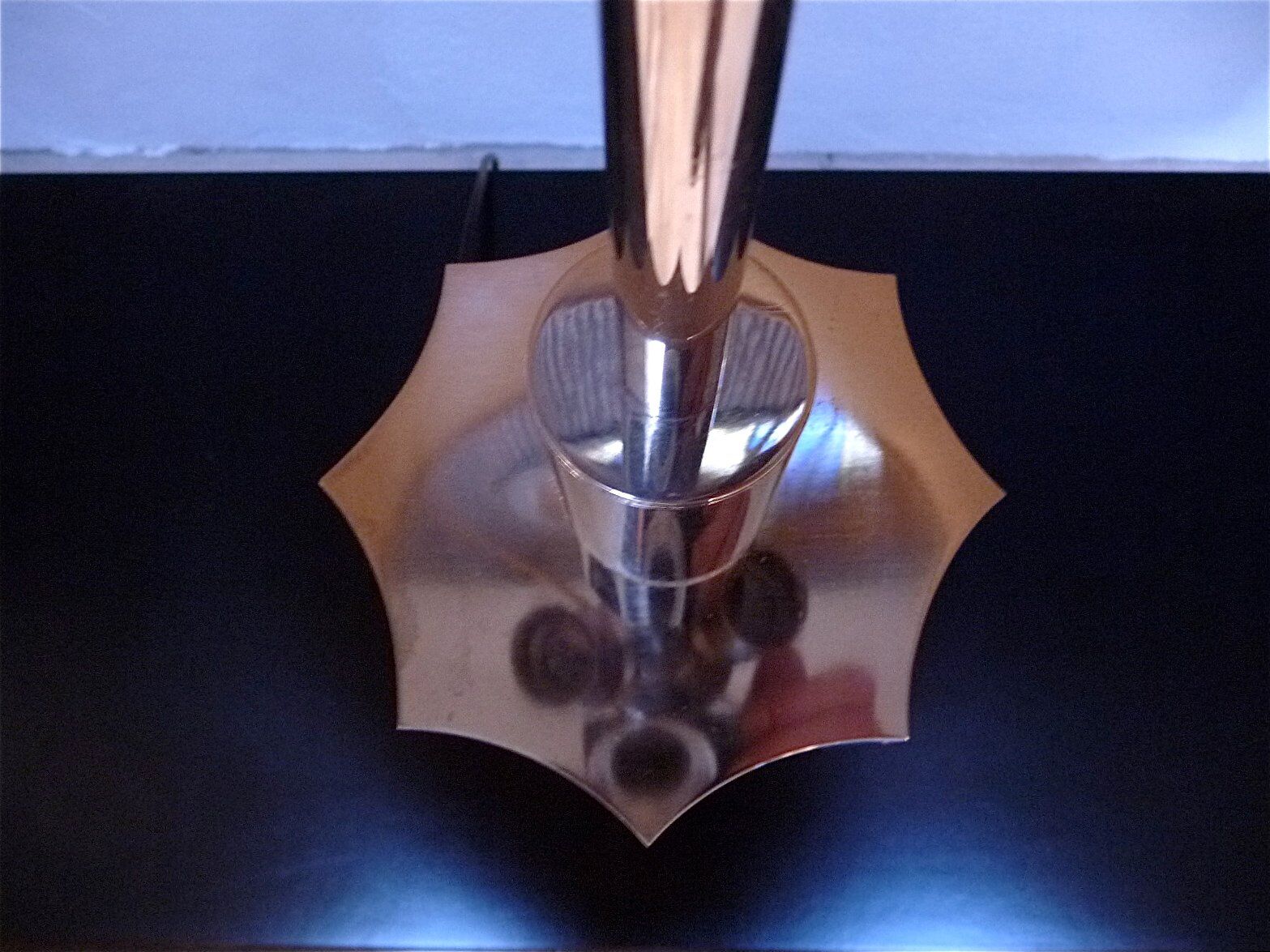 Sculptural Italian chromed metal table lamps, 1960s, Set of 2