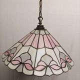 Antique vintage stained glass chandelier