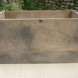 Old crate has plums wood