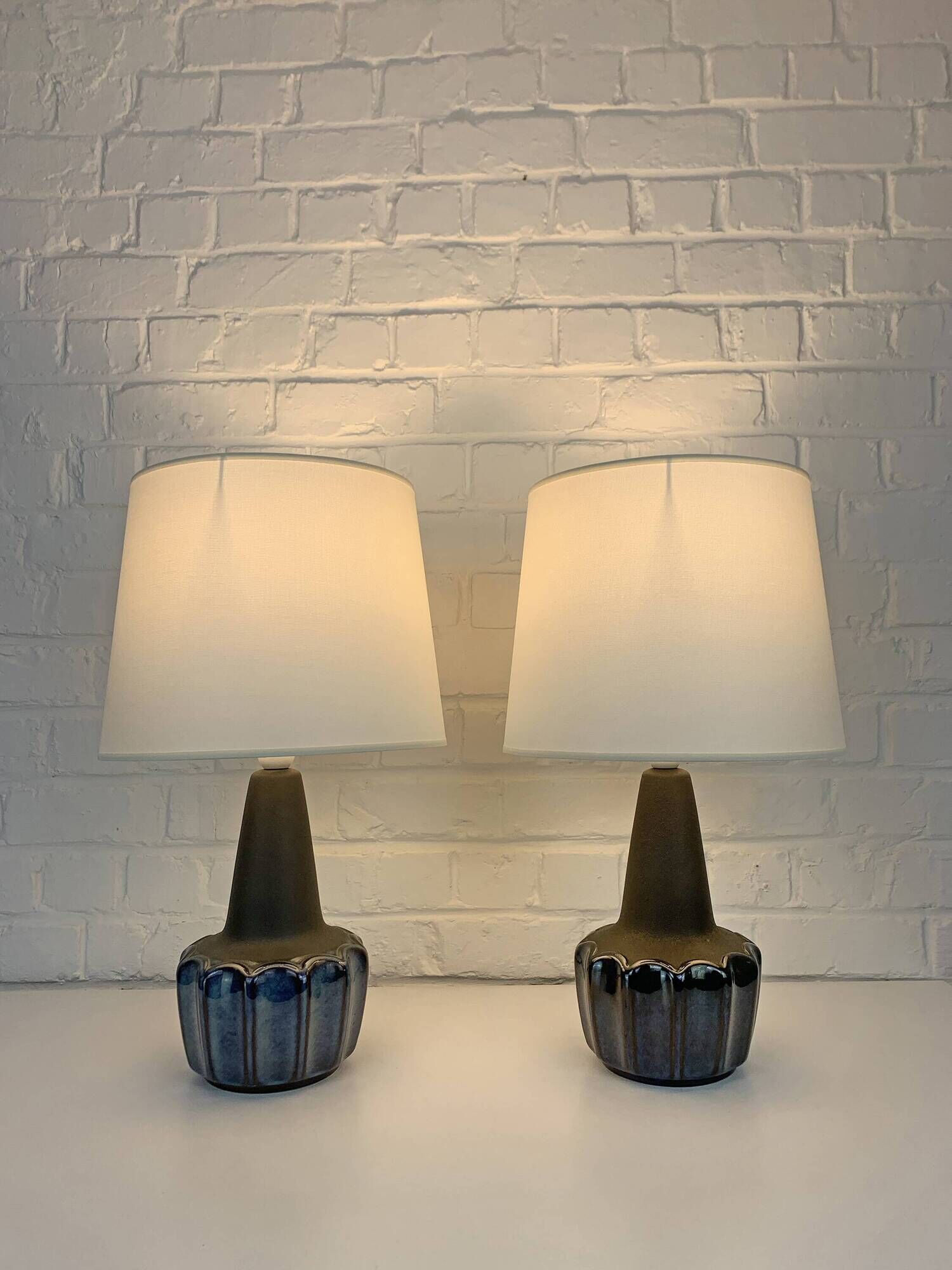 Pair of Søholm table lamps model 1051 by Einar Johansen, Soholm, Denmark, 1960.