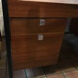 Pierre Paulin CM 223 desk, mahogany and chrome, Thonet edition, 1950