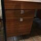 Pierre Paulin CM 223 desk, mahogany and chrome, Thonet edition, 1950