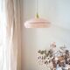 Clichy pink glass pendant with a rim