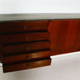 Suspended teak buffet from the 1970s.