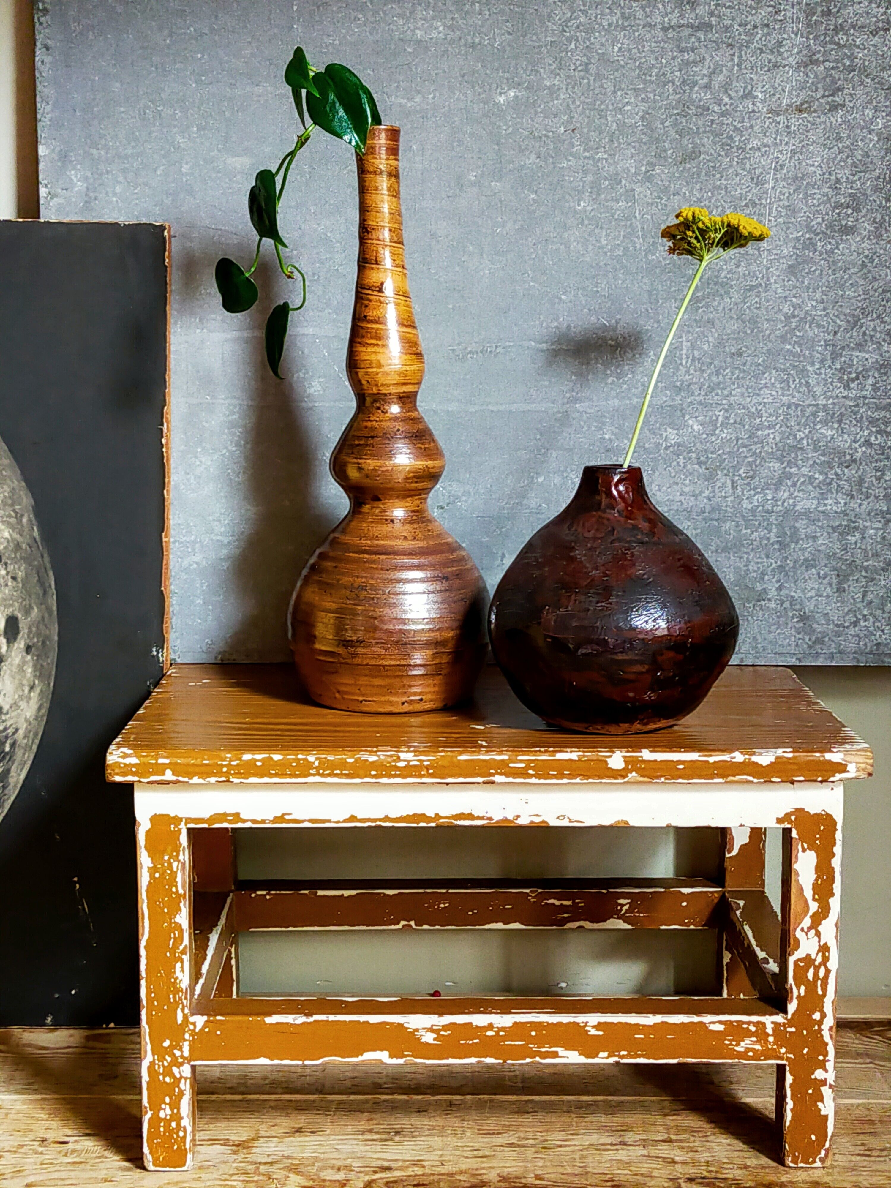 Potter's soliflore vase in vintage glazed stoneware