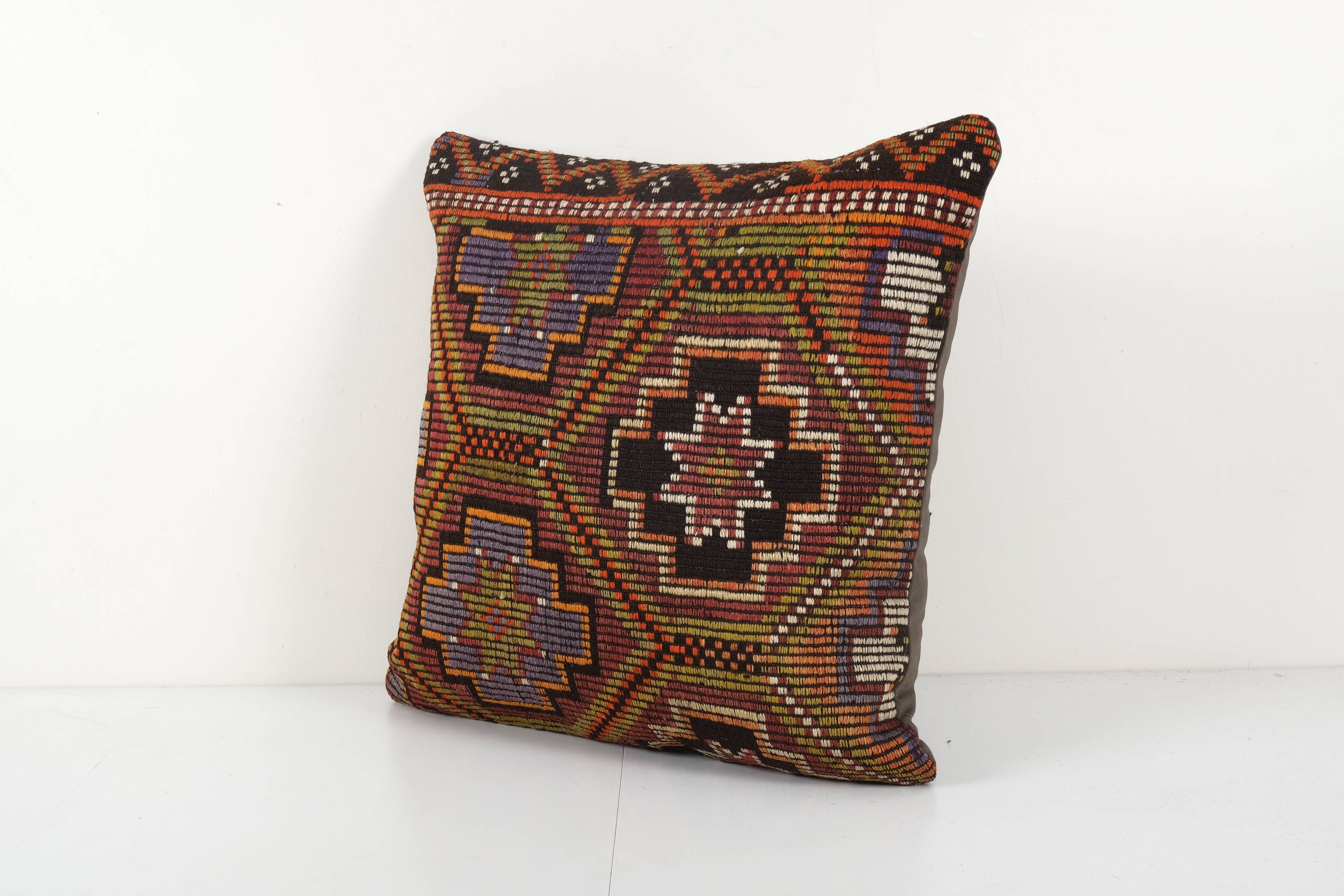 Square oversize turkish kilim pillow cover