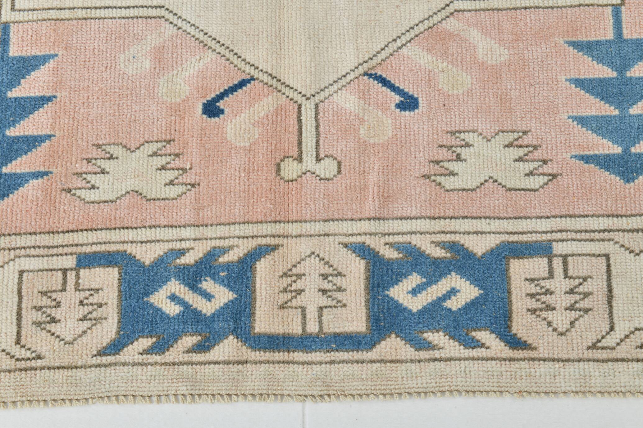 5x7 Peach & Blue Contemporary Vintage Rug, 154x226Cm SK22969