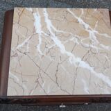 Art Deco bedside tables carved wood and marble 1930