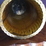 Chinese vase in faience bamboo style on bronze stand