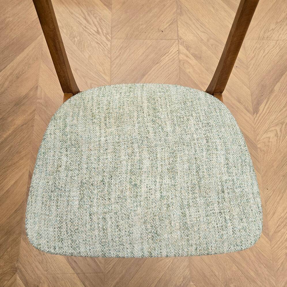 Set of 6 green fabric chairs