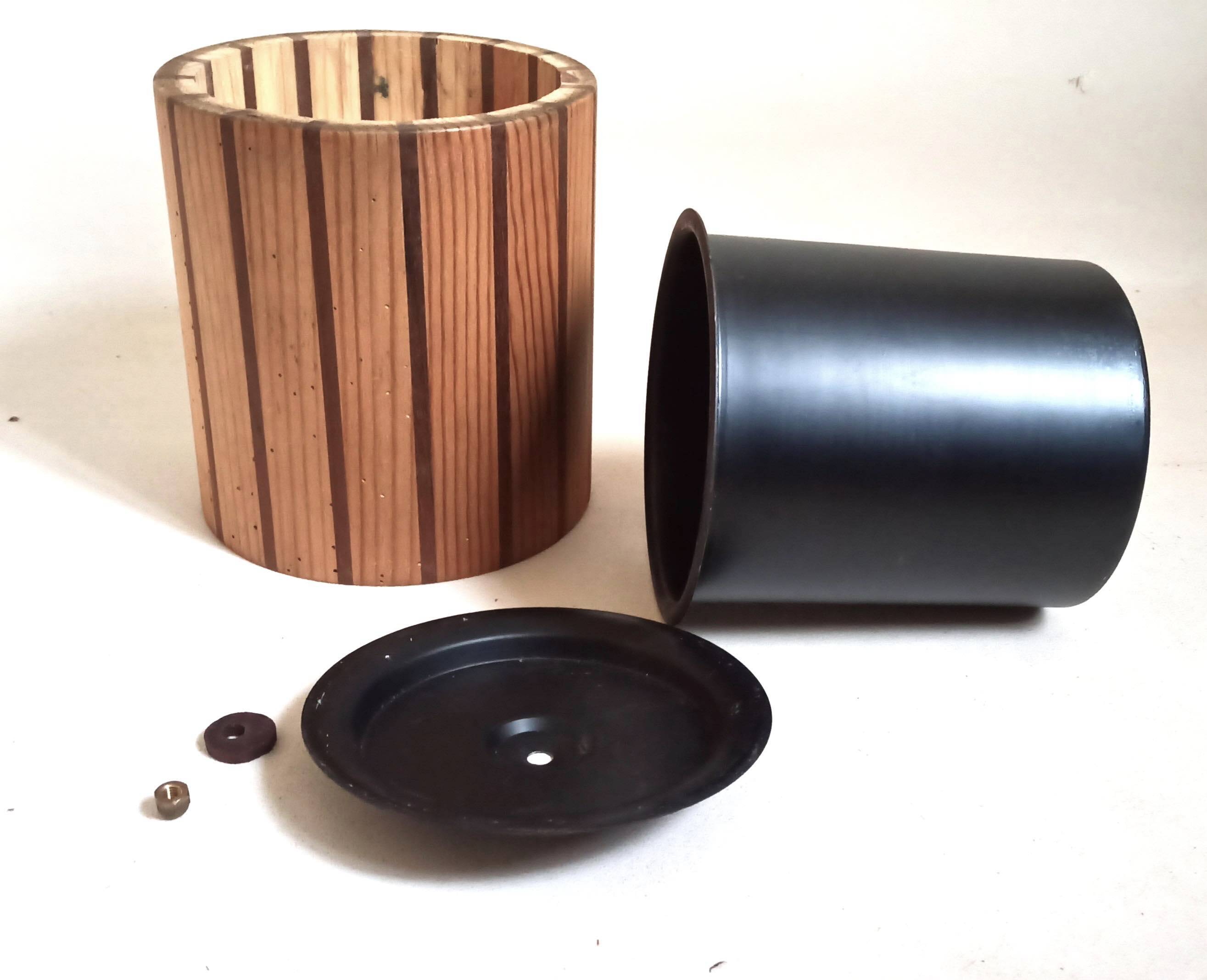 Seau à glace ou rafraîchisseur bouteille scandinave bois Hauteur 22,5 cm